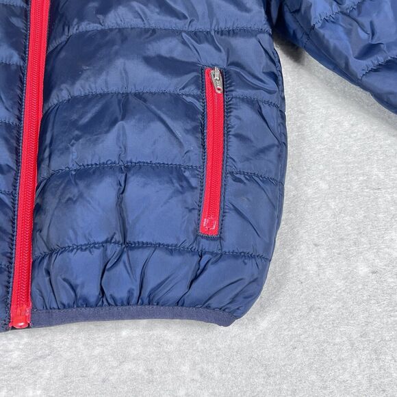 Nike Jacket Little Boys Size 3T 2-3Yrs Blue Red Puffer Zip Hooded Jacket Coat - Picture 6 of 10